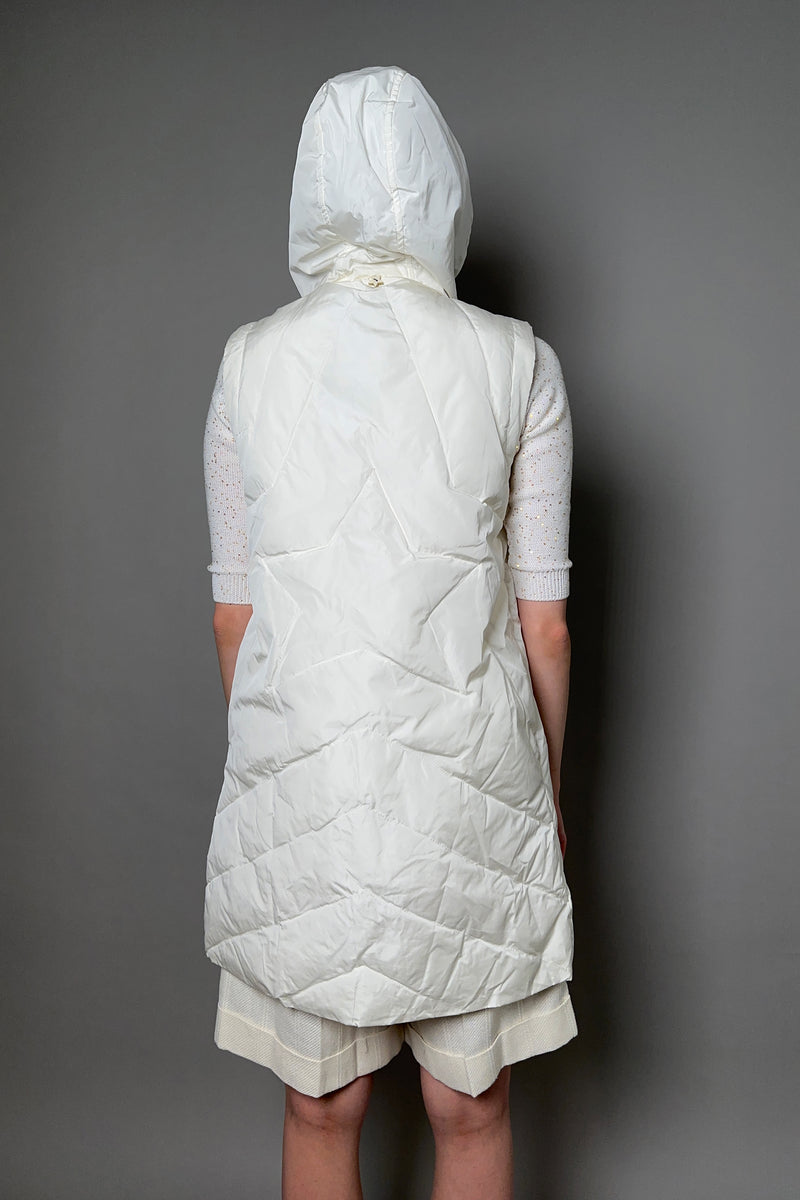 Lorena Antoniazzi Padded Vest with Hood in Creamy White