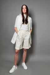Lorena Antoniazzi Padded Vest with Hood in Creamy White