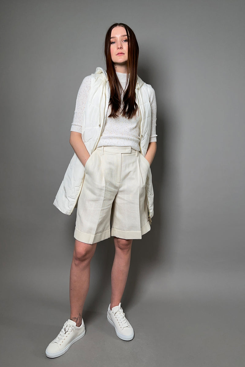 Lorena Antoniazzi Padded Vest with Hood in Creamy White