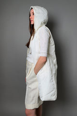 Lorena Antoniazzi Padded Vest with Hood in Creamy White