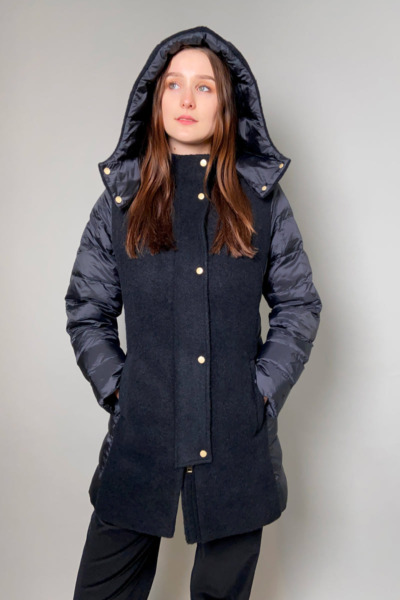 Lorena Antoniazzi Long Padded Fleece Coat in Black