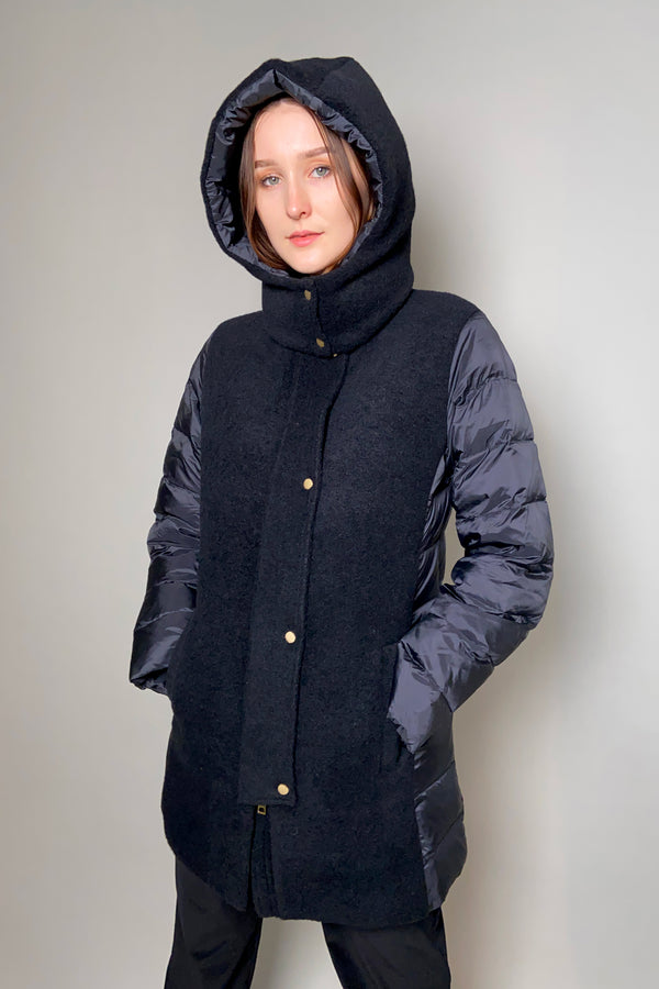 Lorena Antoniazzi Long Padded Fleece Coat in Black