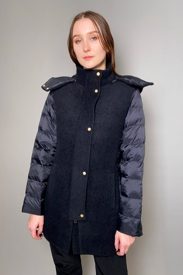 Lorena Antoniazzi Long Padded Fleece Coat in Black