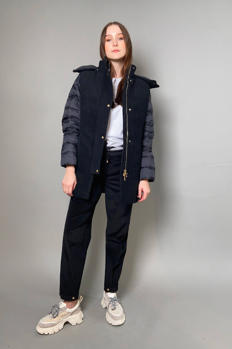 Lorena Antoniazzi Long Padded Fleece Coat in Black