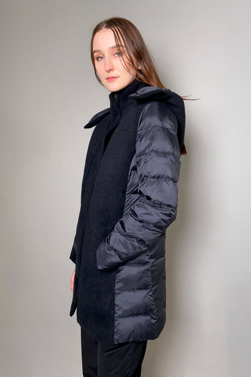 Lorena Antoniazzi Long Padded Fleece Coat in Black