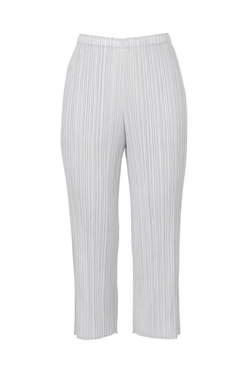 Pleats Please Basics Cropped Pants in Light Grey
