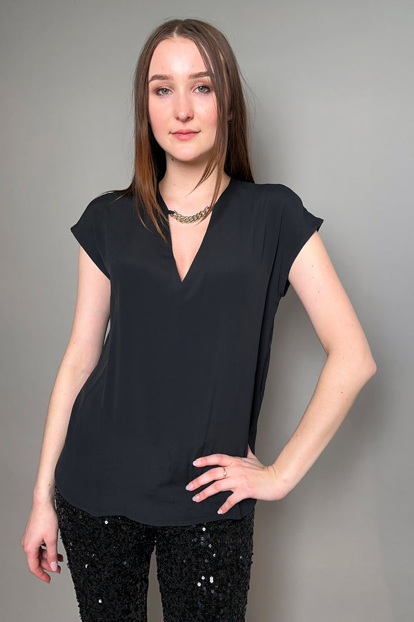 Marella Crepe Top with Gold Chain Detail in Black - Ashia Mode