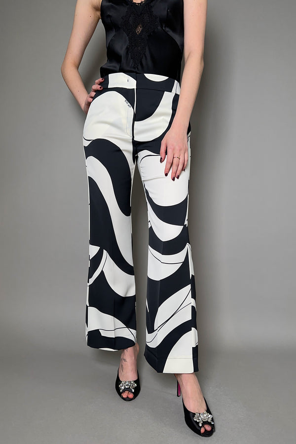 Marella Patterned Trousers in Black and White - Ashia Mode