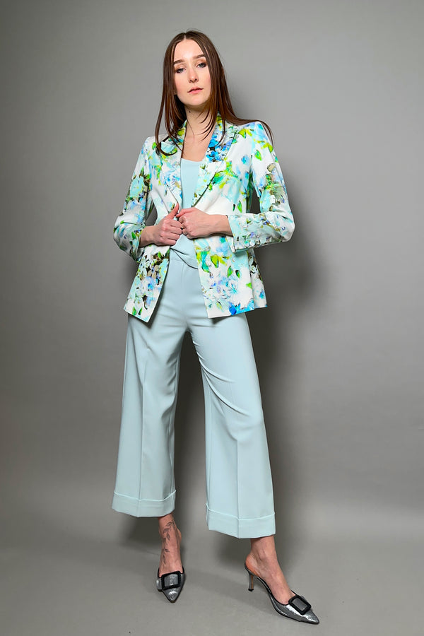 D. Exterior Wide Cropped Cady Trousers in Aqua