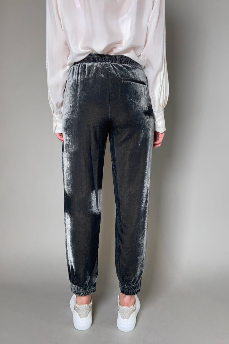 Marella Velvet Joggers in Slate - Ashia Mode