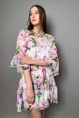 Marella Floral Dress with Ruffles in Pink - Ashia Mode