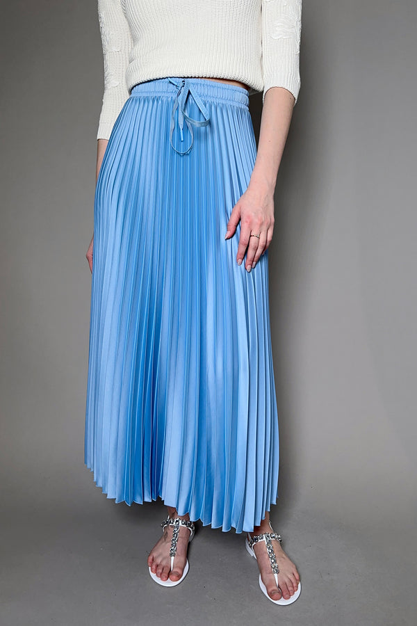 Marella Monochrome Pleated Skirt in Sky Blue - Ashia Mode