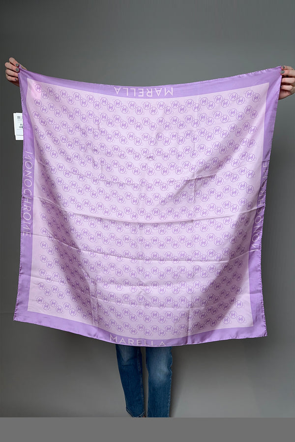 Marella Printed Silk Scarf in Pink and Purple - Ashia Mode