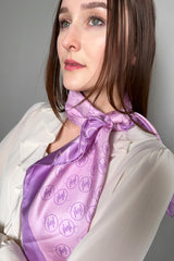Marella Printed Silk Scarf in Pink and Purple - Ashia Mode