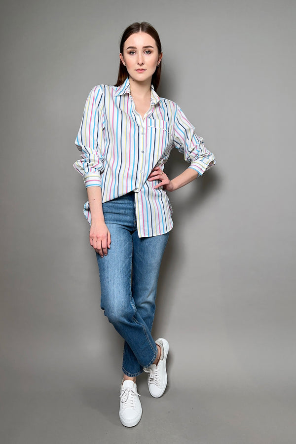 Marella Poplin Shirt with Multicolour Stripes - Ashia Mode