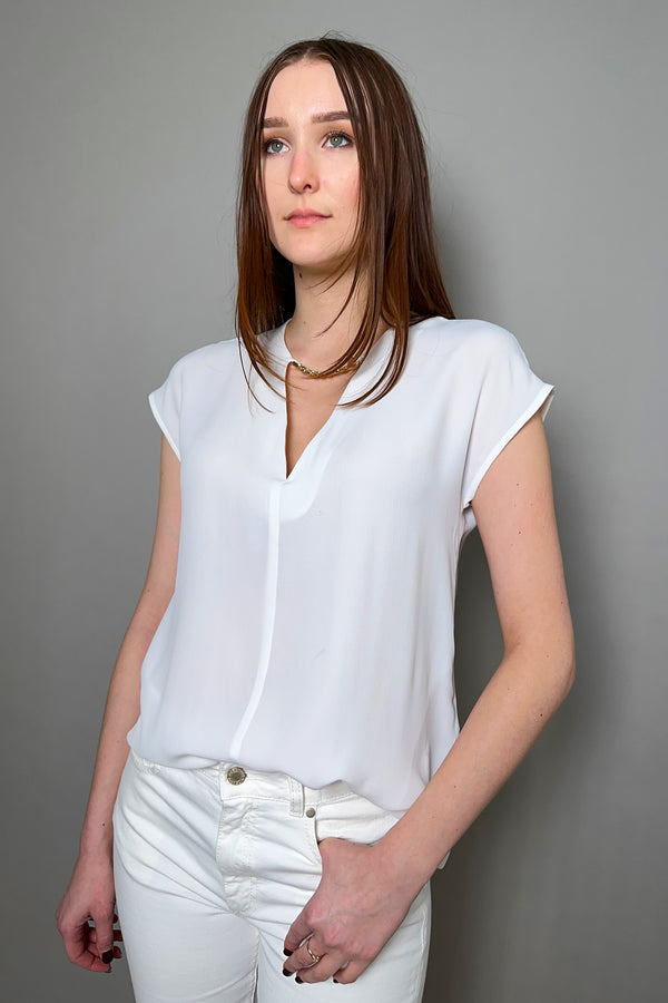 Marella Crepe Top with Gold Chain Detail in White - Ashia Mode