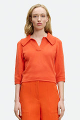 Dorothee Schumacher New Arrivals Modern Statement Pullover in Spiced Orange - Ashia Mode
