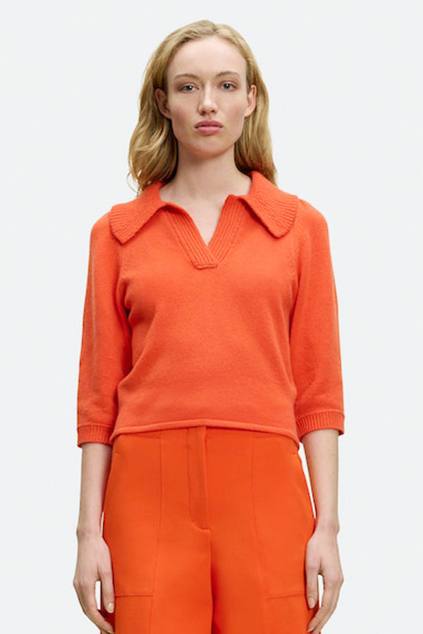 Dorothee Schumacher New Arrivals Modern Statement Pullover in Spiced Orange - Ashia Mode