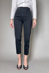 Peserico Cropped Denim Cigarette Pants in Black - Ashia Mode