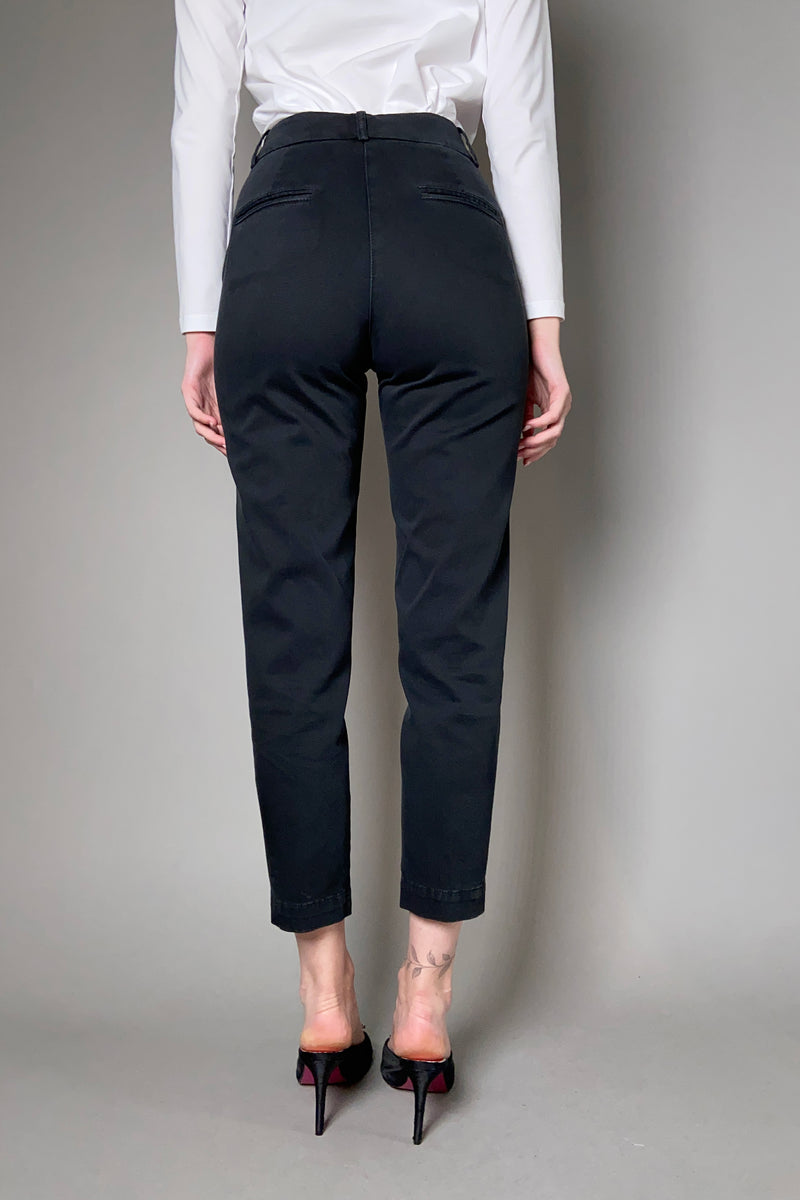 Peserico Cropped Denim Cigarette Pants in Black - Ashia Mode