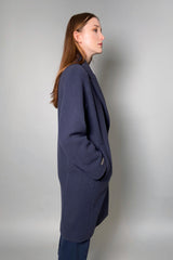 Peserico Navy Wool Overcoat with Subtle Sparkle- Ashia Mode- Vancouver, BC