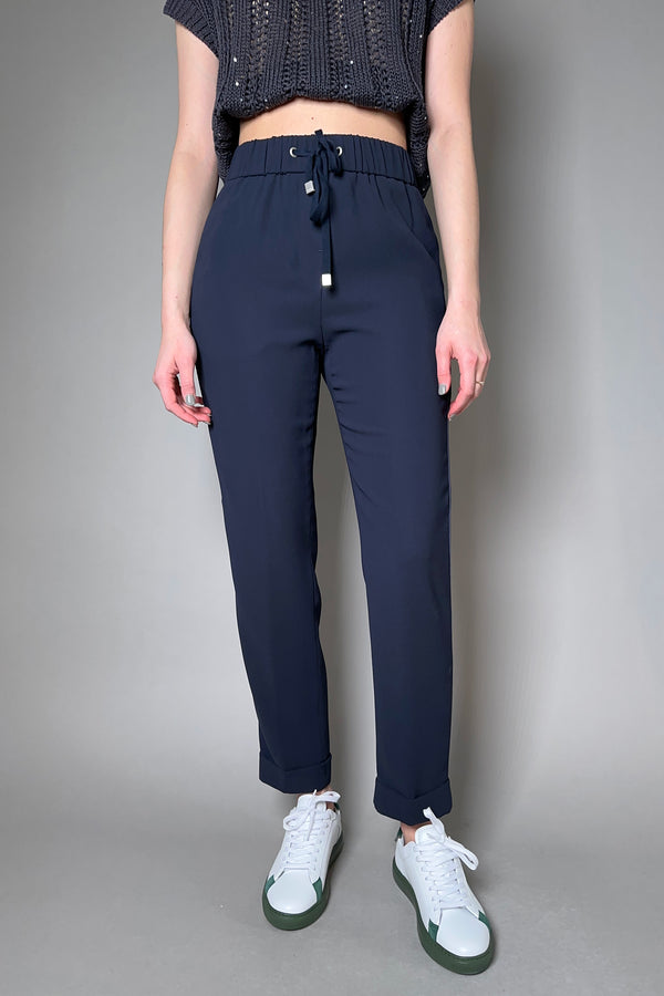 Peserico Jogger Pants in Navy - Ashia Mode