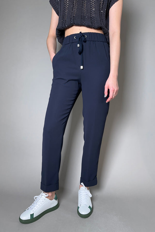 Peserico Jogger Pants in Navy - Ashia Mode