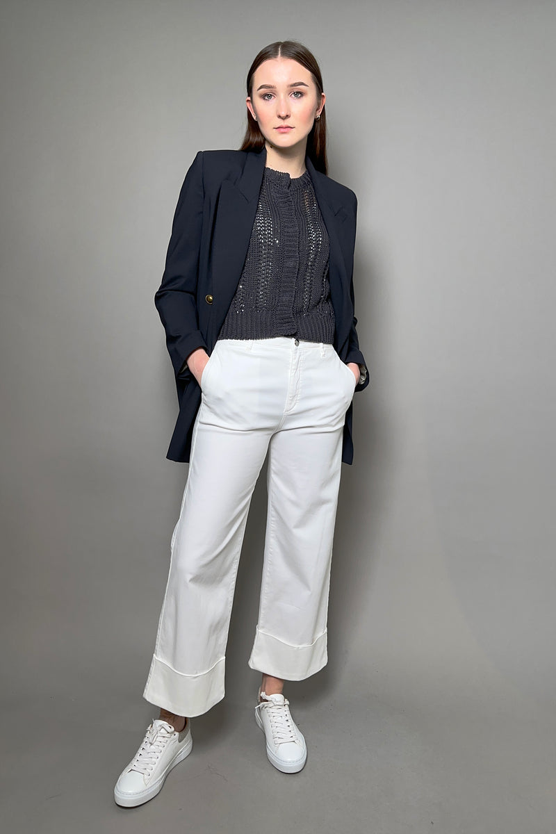 Peserico Open Knit Cardigan with Subtle Sequins in Navy - Ashia Mode