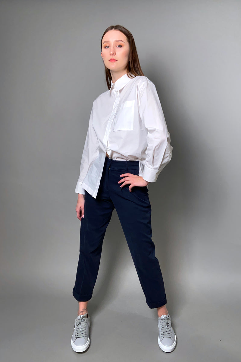 Peserico Cotton Chino Pants in Navy - Ashia Mode