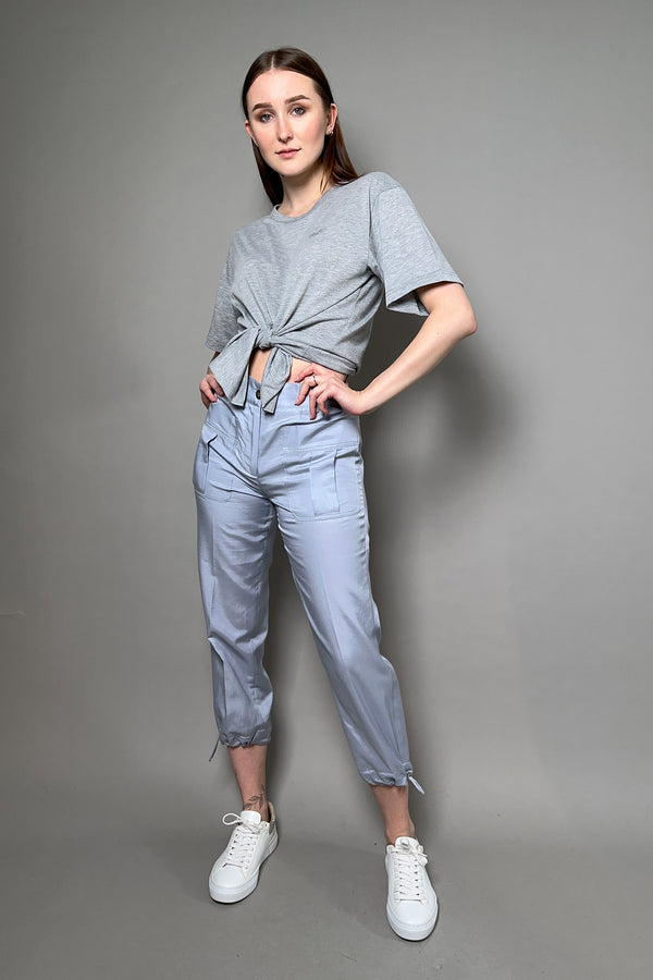 Philosophy di Lorenzo Serafini Front Tie T-Shirt in Heather Grey - Ashia Mode