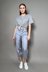 Philosophy di Lorenzo Serafini Front Tie T-Shirt in Heather Grey - Ashia Mode