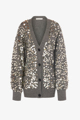 Philosophy di Lorenzo Serafini Wool Maxi Cardigan with Sequins - Ashia Mode
