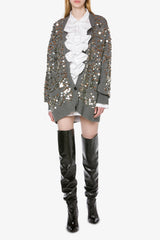 Philosophy di Lorenzo Serafini Wool Maxi Cardigan with Sequins - Ashia Mode