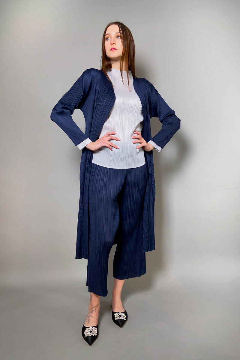 Pleats Please Basic Mockneck Shirt in Light Grey