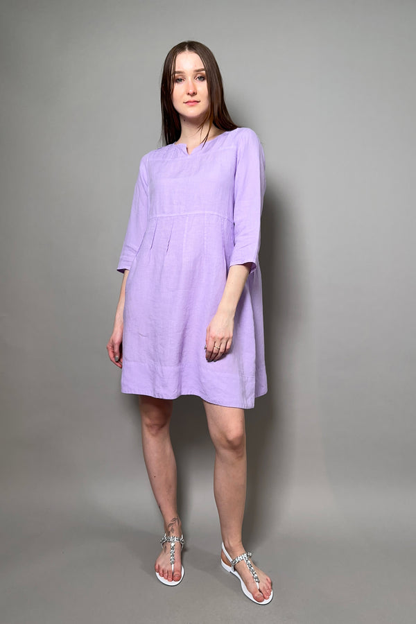 Rosso 35 Loose Fit Linen Dress in Lilac - Ashia Mode