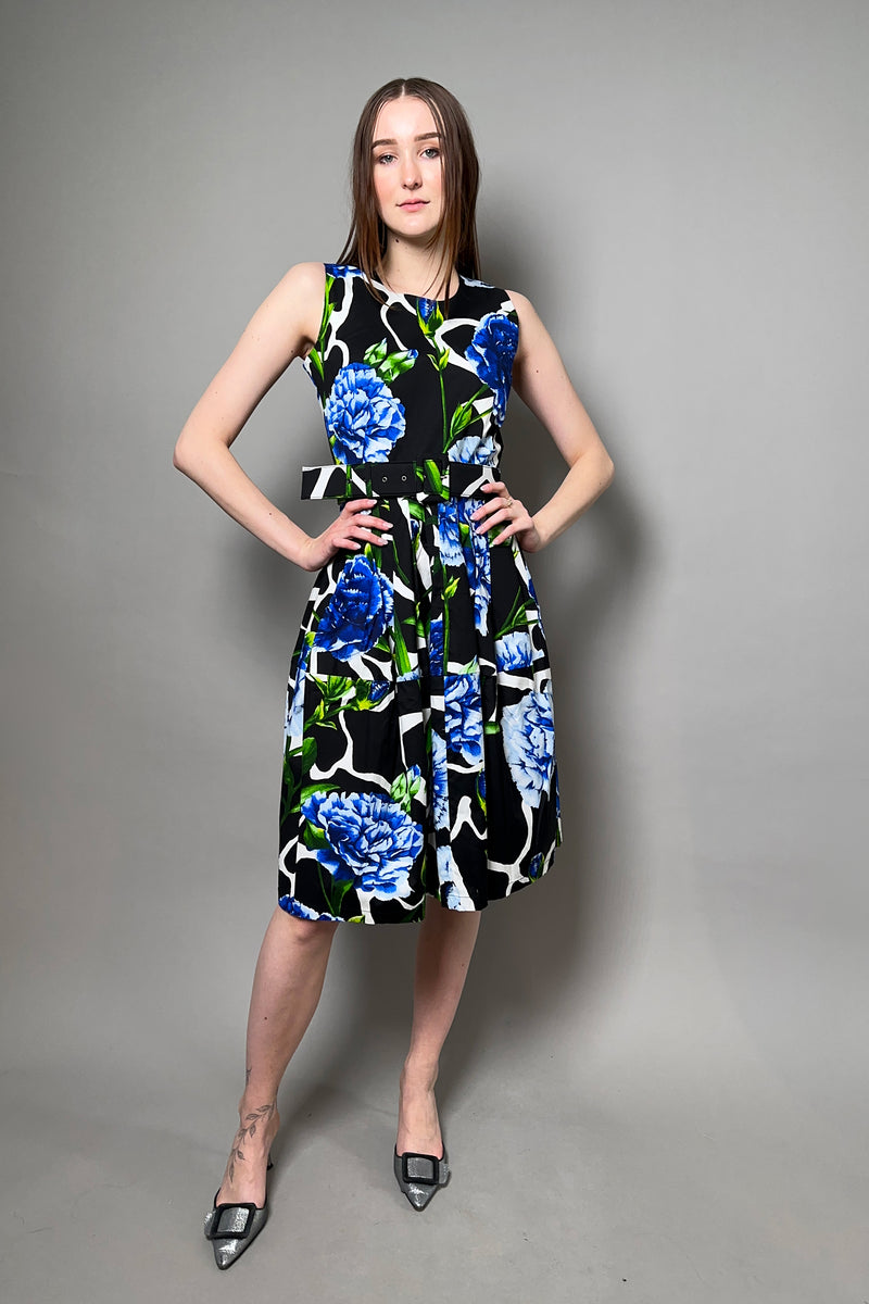 Samantha Sung Cotton Stretch "Rachel" Dress in Carnation Blue - Ashia Mode