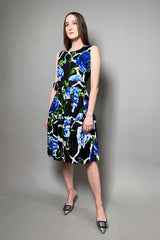Samantha Sung Cotton Stretch "Rachel" Dress in Carnation Blue - Ashia Mode