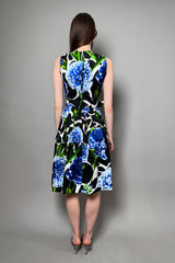 Samantha Sung Cotton Stretch "Rachel" Dress in Carnation Blue - Ashia Mode