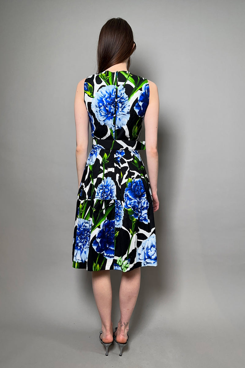 Samantha Sung Cotton Stretch "Rachel" Dress in Carnation Blue - Ashia Mode