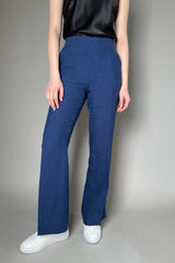 Tonet Pull-On Linen Trousers in Navy - Ashia Mode