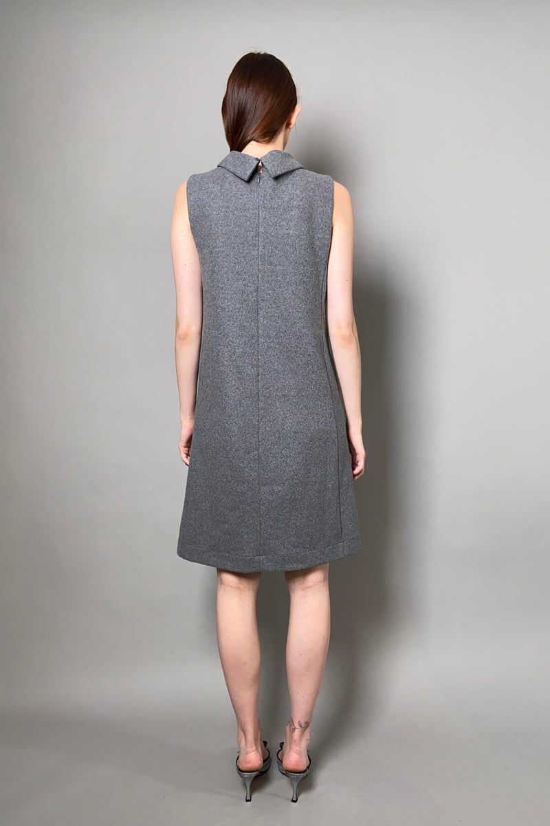 Tonet Felt Shift Dress with Sequin Embellishments in Grey - Ashia Mode