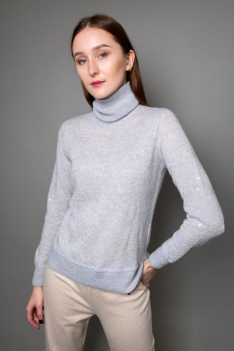 Tonet Grey Turtleneck with Sequins - Ashia Mode