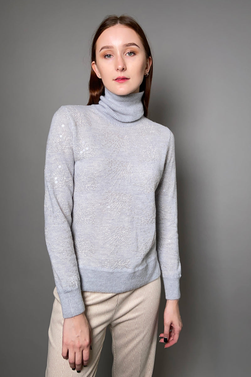 Tonet Grey Turtleneck with Sequins - Ashia Mode