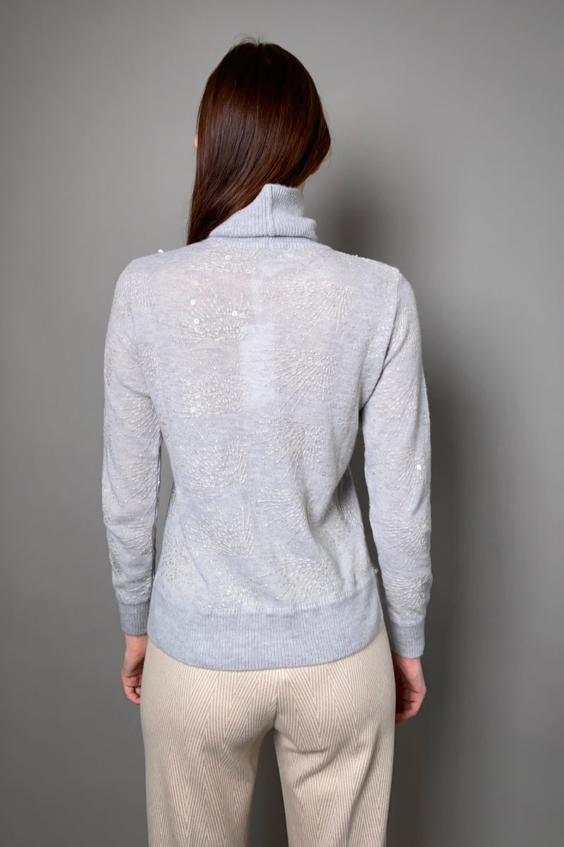 Tonet Grey Turtleneck with Sequins - Ashia Mode