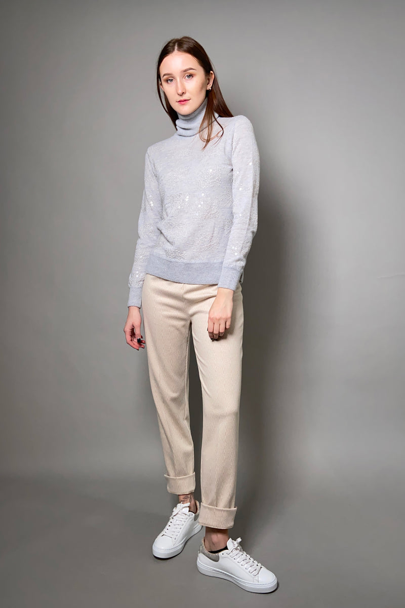 Tonet Grey Turtleneck with Sequins - Ashia Mode