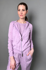 Tonet Zip-Up Hoodie in Pink Lavender - Ashia Mode