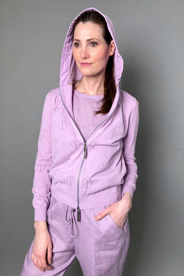 Tonet Zip-Up Hoodie in Pink Lavender - Ashia Mode
