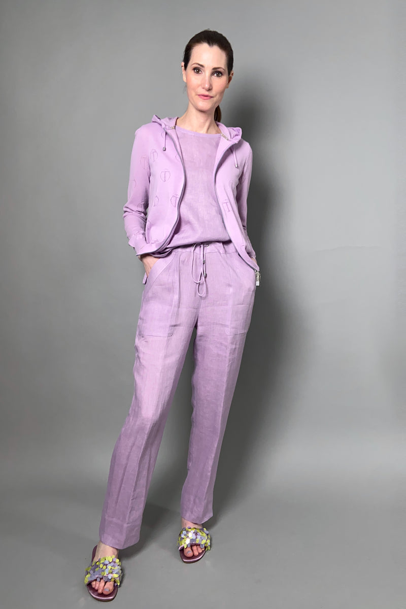 Tonet Zip-Up Hoodie in Pink Lavender - Ashia Mode