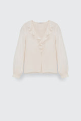 Dorothee Schumacher Sale Fluid Volumes Blouse in Off White - Ashia Mode