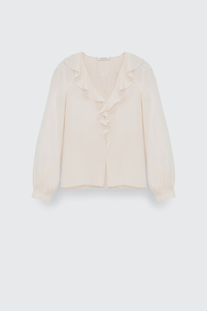 Dorothee Schumacher Sale Fluid Volumes Blouse in Off White - Ashia Mode